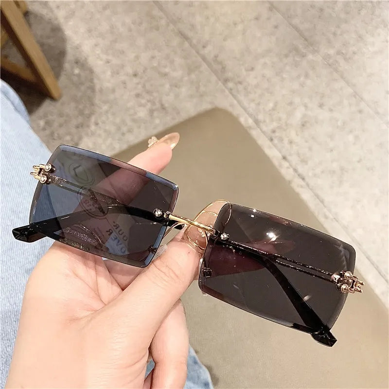 Noir Signature Shades Black Rimless Sunglasses