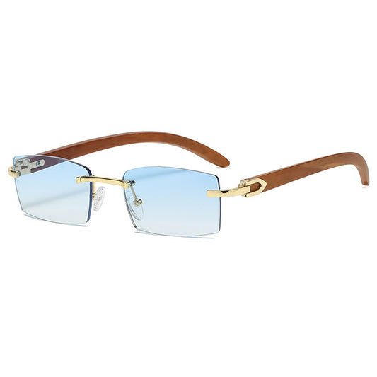 Noir Pristine Shades Blue Rimless Sunglasses