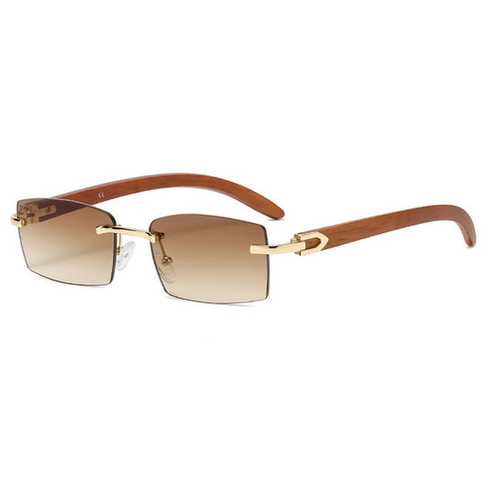 Noir Pristine Shades Brown Rimless Sunglasses