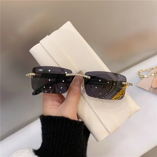 Noir Lux Shades Black Rimless Sunglasses