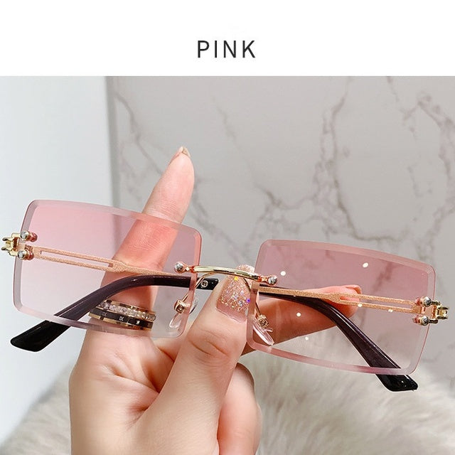 Noir Signature Shades Pink Rimless Sunglasses