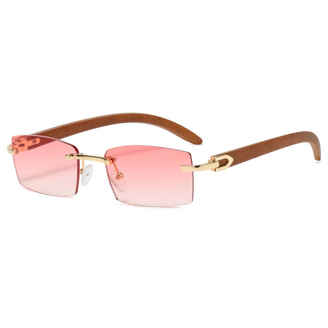 Noir Pristine Shades Pink Rimless Sunglasses